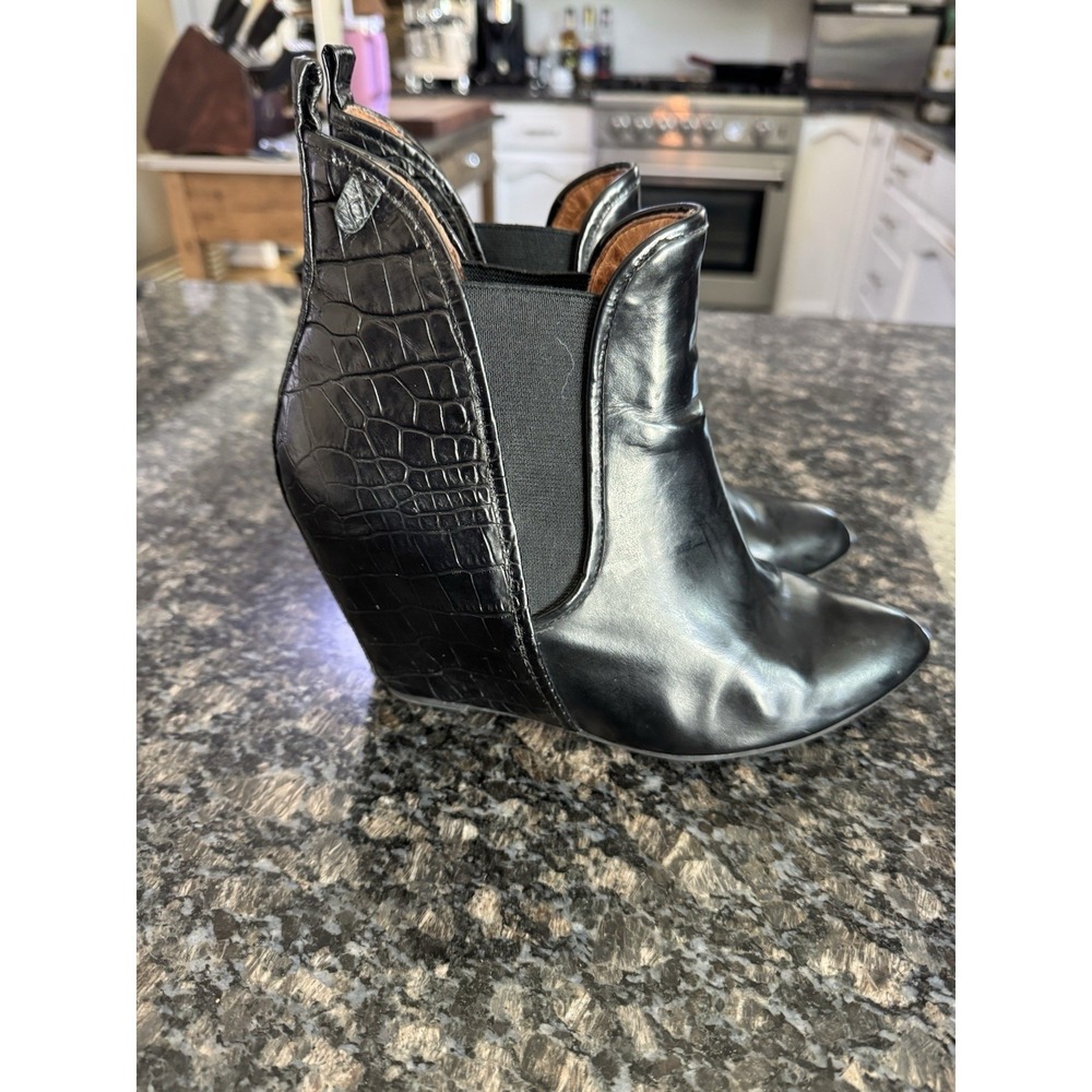 Jeffrey Campbell Ibiza Harrison Leather Calfskin‎ Wedge Platform Boots. Sz 9